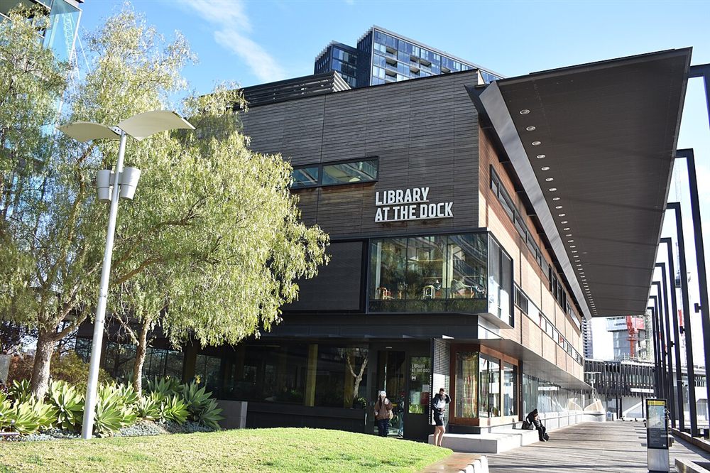 The timber-clad Library at the Dock building